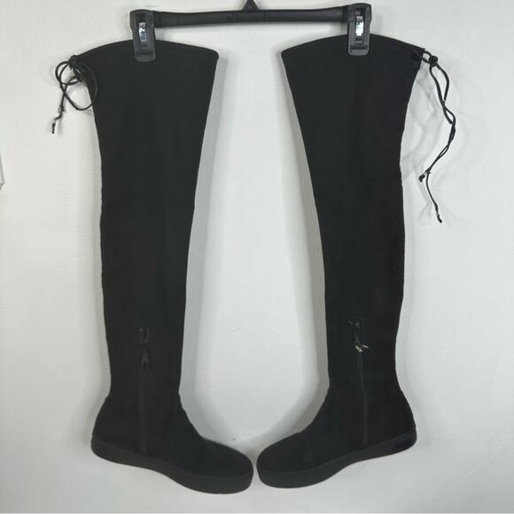 Stuart Weitzman Size 7 Black Suede Over The Knee Platform 'Playtime' Boots - Picture 3 of 16